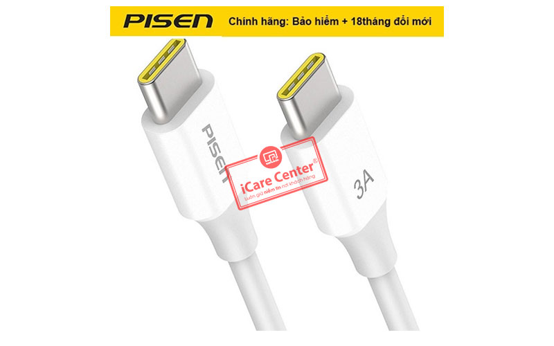Pisen Quick Dual Type-C (C To C) 3A 60W 1000mm - TC38-1000
